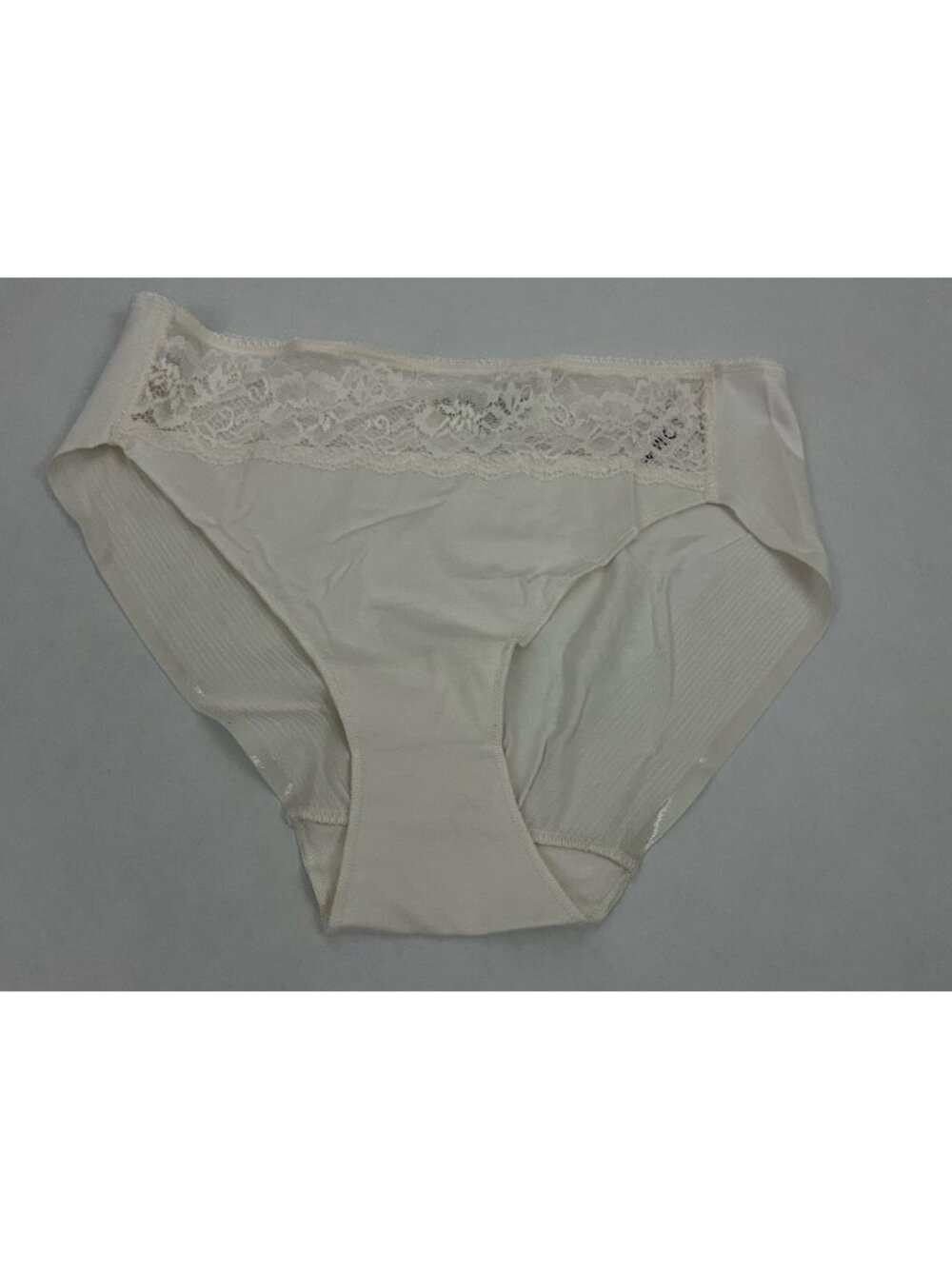 Soma Vanishing Edge Cotton w/ Lace High Leg Panty Brief Ivory Sz L NWT